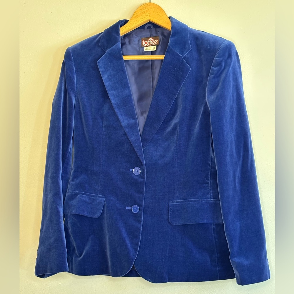 Women's Blue Velvet Blazer